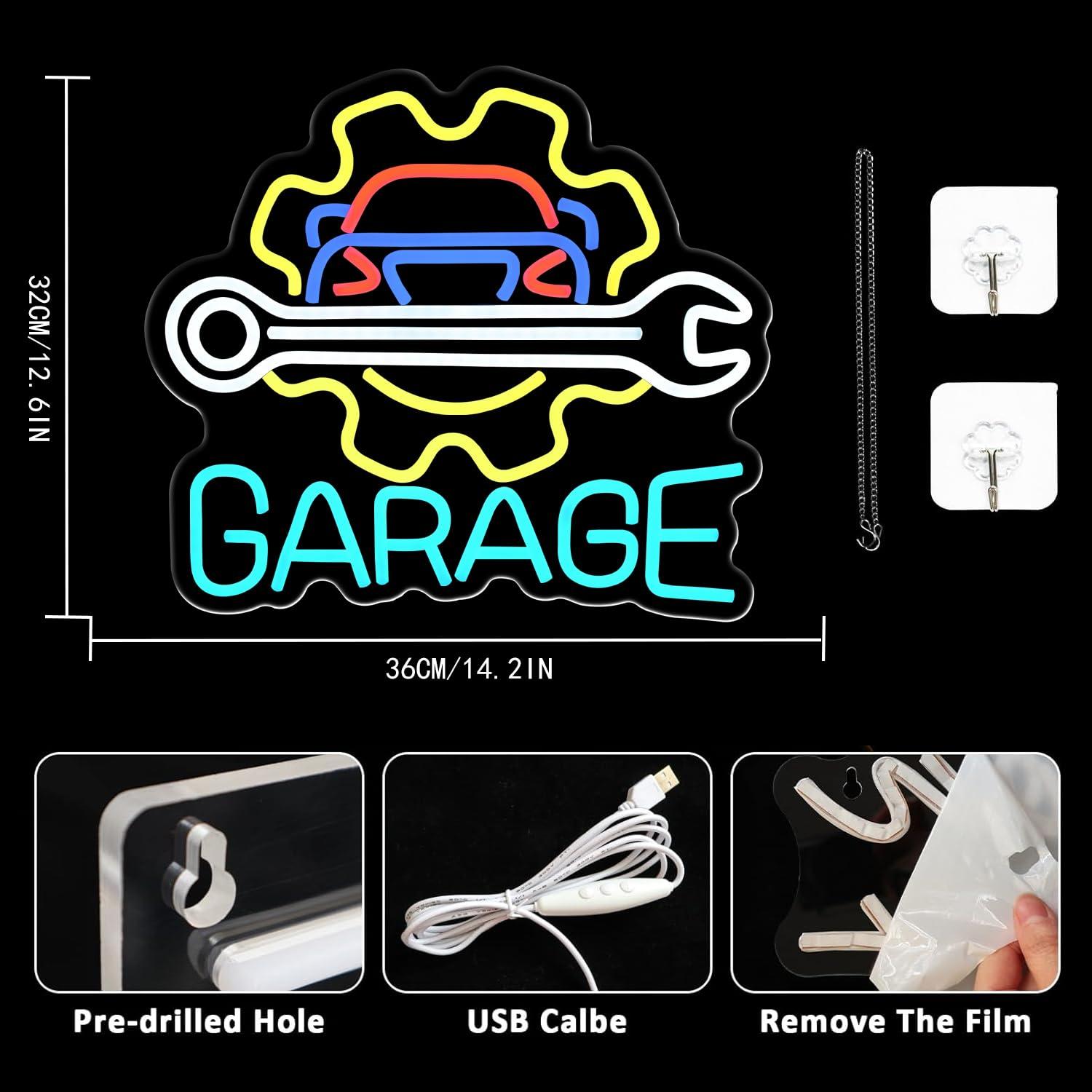 Garage Neon Sign USB Powered L - Auto Repair Shop Signs recension och pris