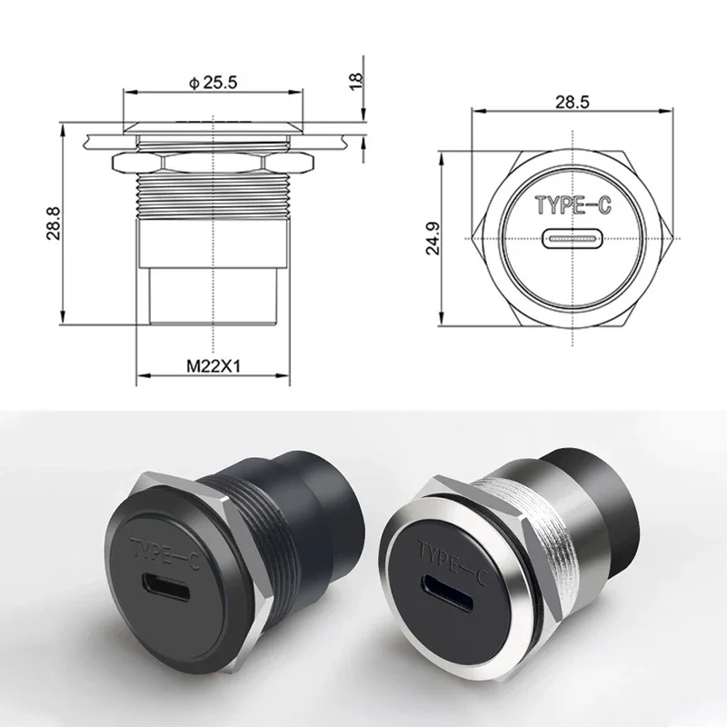 TYPE-C Circular Module Adapter - Transmission Jack Adapter recension och pris