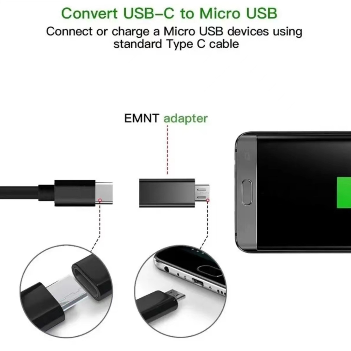 USB Type C Female to Micro USB - Transmission Jack Adapter recension och pris