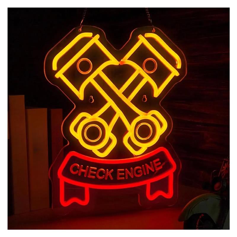 Check Engine Neon Sign For Aut - Auto Repair Shop Signs recension och pris