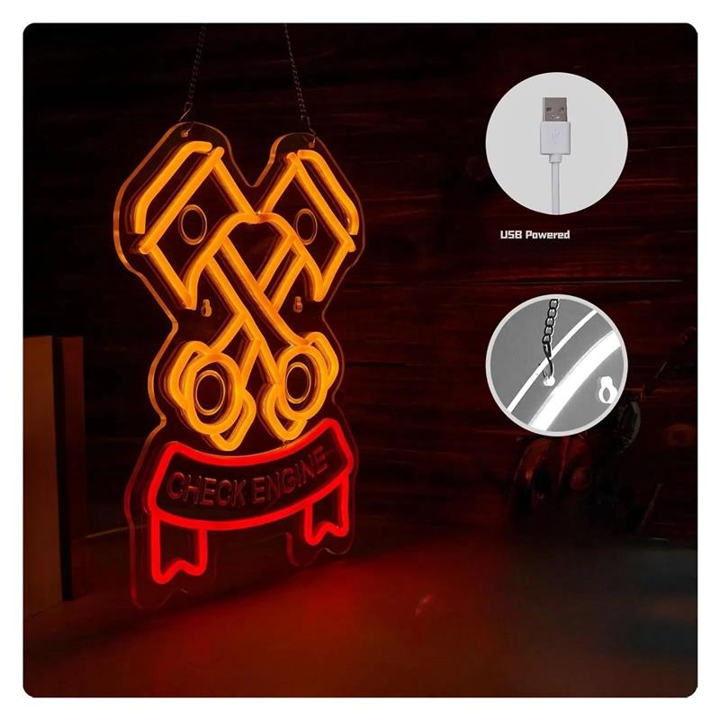 Check Engine Neon Sign For Aut - Auto Repair Shop Signs recension och pris