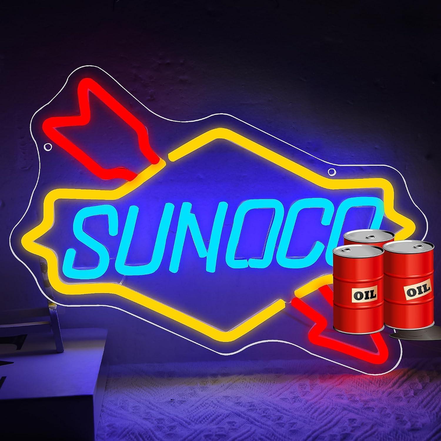 Gas Station Neon Sign Oil USB  - Auto Repair Shop Signs recension och pris